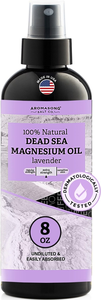 Aromasong Extra Strength Ultra Pure Magnesium Spray 100% Natural Lavender 8 OZ