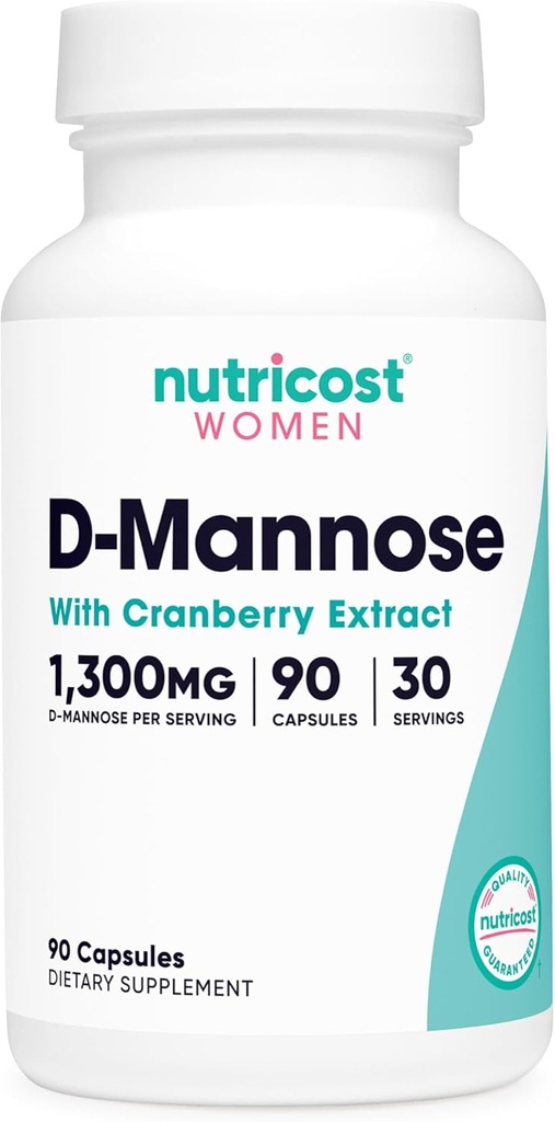 Nutricost D-Mannose med Cranberry Extract för kvinnor 1300mg 90 kapslar