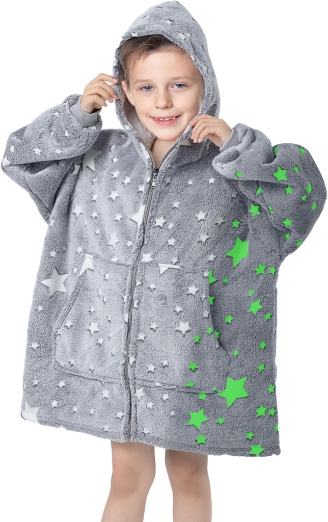 MeMoreCool Wearable Blanket Kids Blanket Hoodie, Hooded Blanket Kids Mukava Blanket Sweatspaita, Toddler Blanket Hood