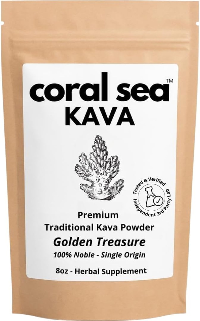 Kava Powder Noble Kava Kava Root Drink Vanuatu Traditionell Grind Tea Calming Upplyftande Balanserad Stark Naturlig Bitter Smak Gyllene Treasure 8oz