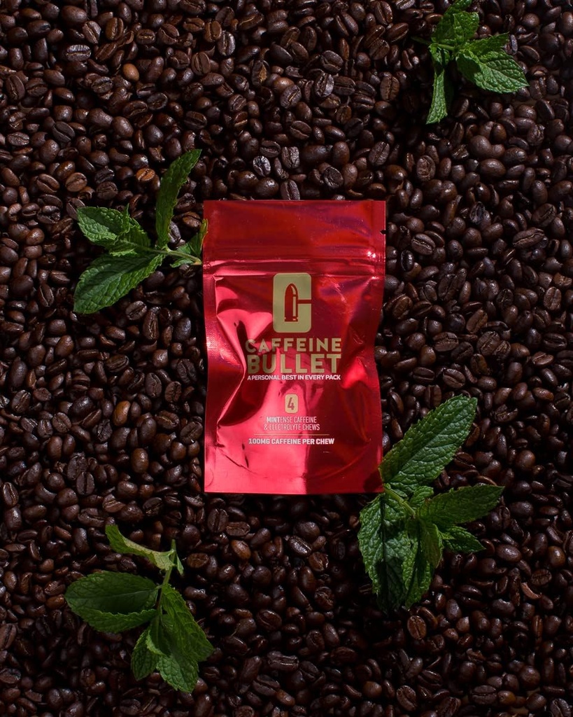 Koffein Bullet 120 Mint Koffein Gummies för vuxna = 12000mg Koffein Kick, snabbare än Running gels & Energy Chews, mitten Race, Cykling, Gaming och Endurance Sports tuggbar energi Boost