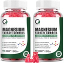 2 Pakkaus Magnesium Taurate Gummies - Magnesium Taurate, Magnesium Glycinate, Magnesium Citrate Plus Sinkki B6, Tuki Heart Health, Lihas rentoutua, Bone Health - 120 Count