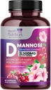 D-Mannose Supplement 1350 mg - with Cranberry, Hibiscus & Voikukka - Nopea toiminta, luonnollinen virtsateiden ja virtsarakon tuki naisille & miehet .