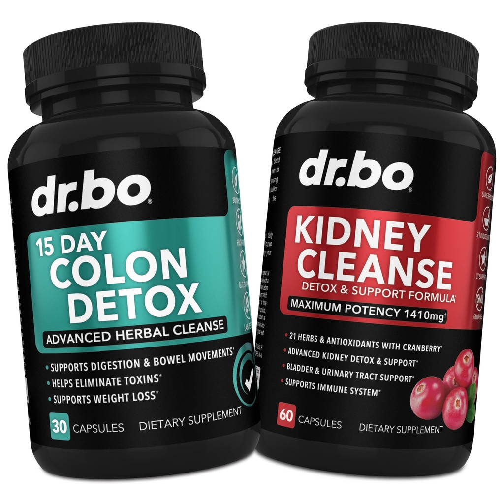 Colon & Munuaisten puhdistus Detox Support Suoliston puhdistus pillereitä & Probiootti turvotus ja päivittäinen Bowel liike Flush - Tuki munuaiset, virtsarakon ja virtsateiden terveys