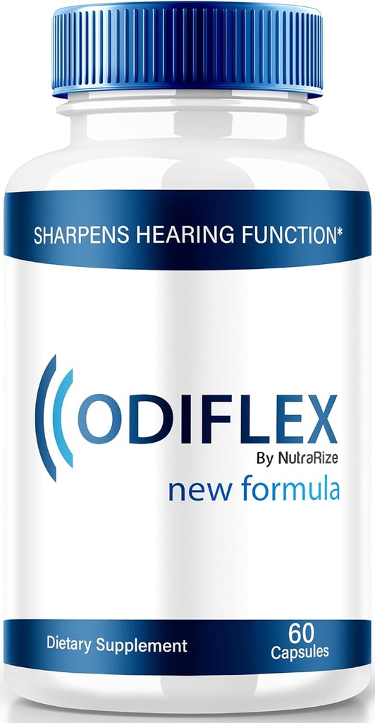 NutraRize Odiflex Capsules, Premium Ear Health Formula, All-Natural Supplement för att skydda det inre örat, Officiella Hörsupportpiller, Odi Flex Reviews (60 kapslar)