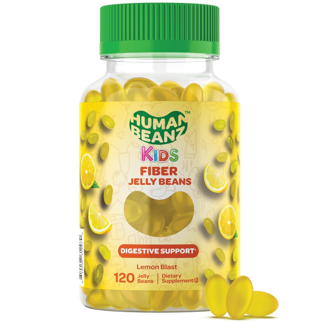Kuitu Jelly Bean Gummies lapsille, Kuitu täydentää Ruoansulatus, Kasvissyöjä Kuitu Gummy 120 Jellybeans