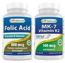 Best Naturals Foolihappo 800 mikrog & K2-vitamiini (MK7) D3