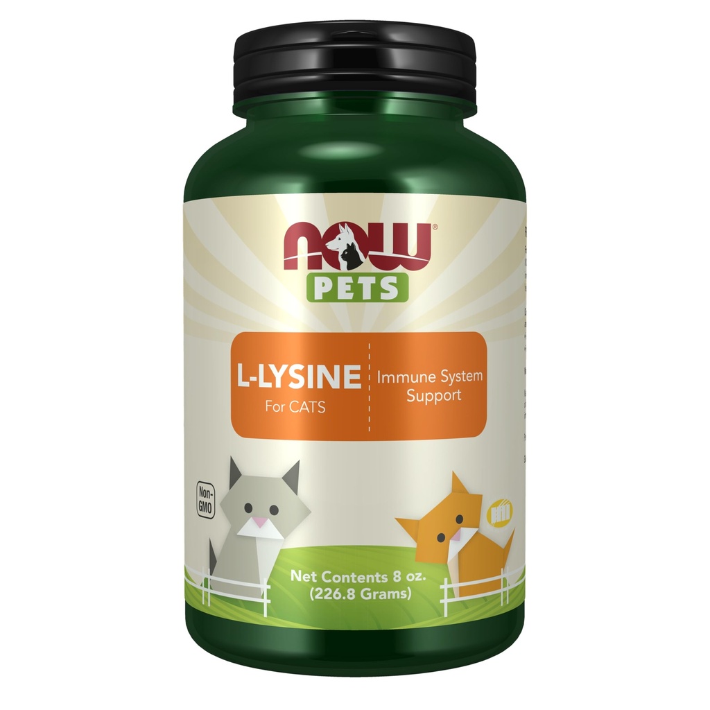 Nu Pet Health, L-Lysine Supplement, Powder, formulerad för katter, NASC Certified, 8-Ounce