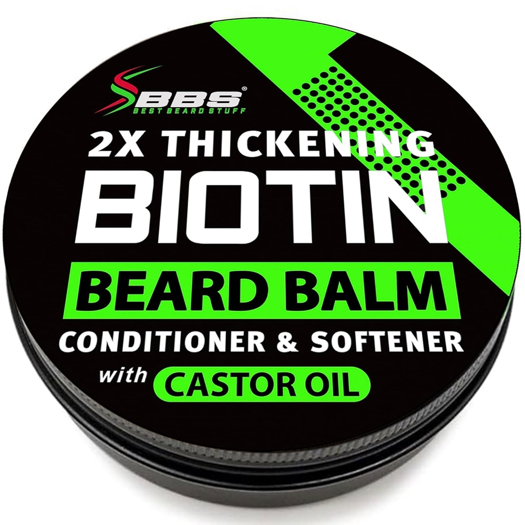 Biotin parta Balm miehille - 2X Paksuus parta ja viikset - Orgaaninen Viiksi vaha Castor Oil & Meadowfoam ...