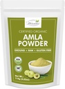 hennaco Organic Amla Powder | Amla Powder för matlagning, smoothies och juicer | Försäljningsbar Zip Lock Pouch | USDA Organic| Pure & Natural Indian Gooseberry Powder | 114 Gram (4 OZ)