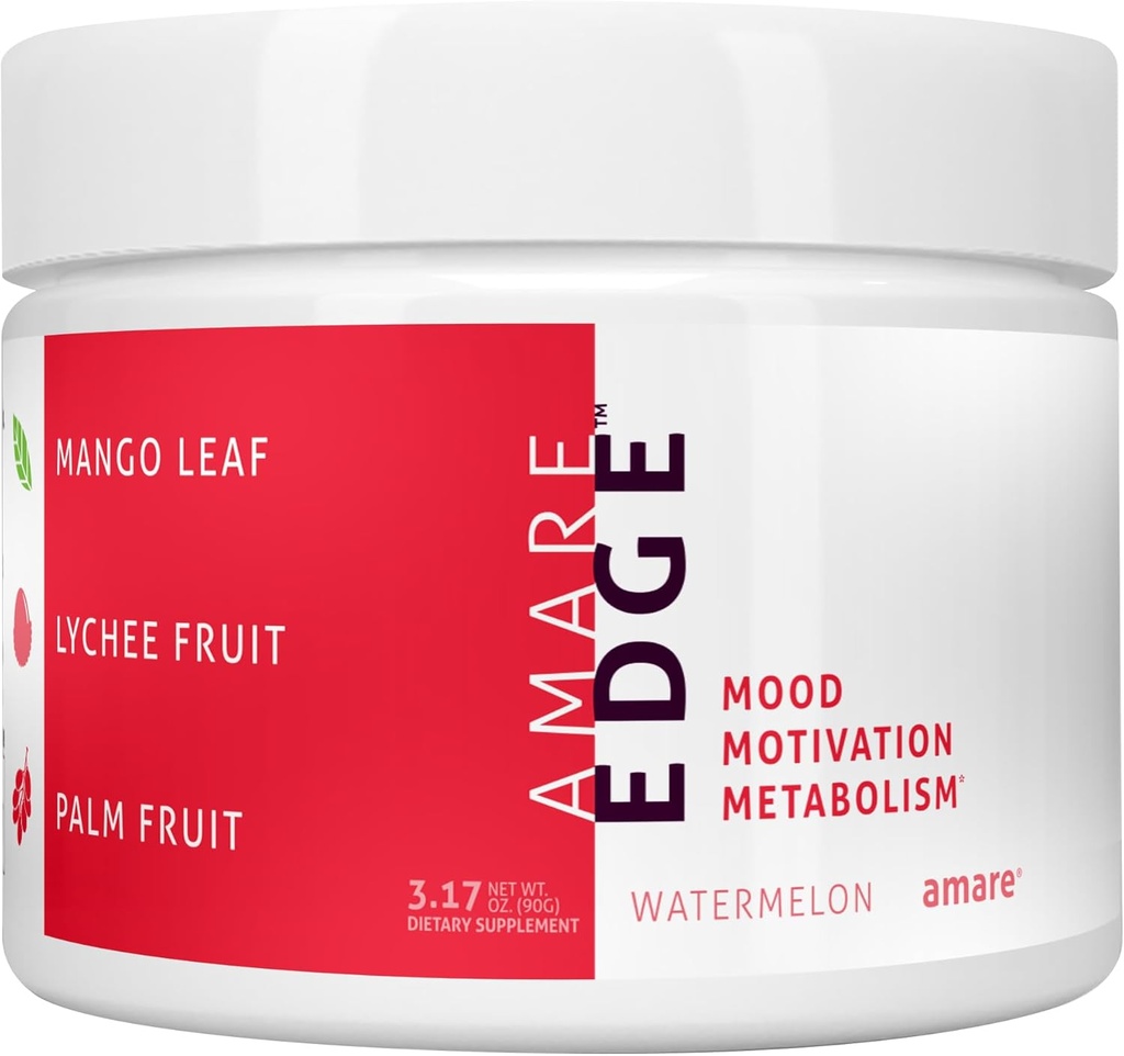 Amare Edge Kaikki Natural Nootropic Powder Drink for Endurance and Motivotion in Watermelon