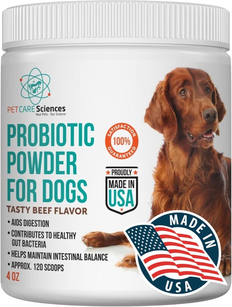 Noin 120 tarjoiluja Dog Probiootti jauhe - Probiootit ja digestiivinen Enzymes täydentää ja koiran digestiivinen tuki - Valmistettu Yhdysvalloissa