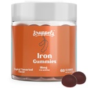 Droppels Iron Gummies 18mg för kvinnor och män - Vegan Plant-Based Iron Supplement | Stöder Energy & Blood Health | Pectin-Based, Non-GMO, Gluten & Gelatin Free | Tamarind Flavor, 60 Count