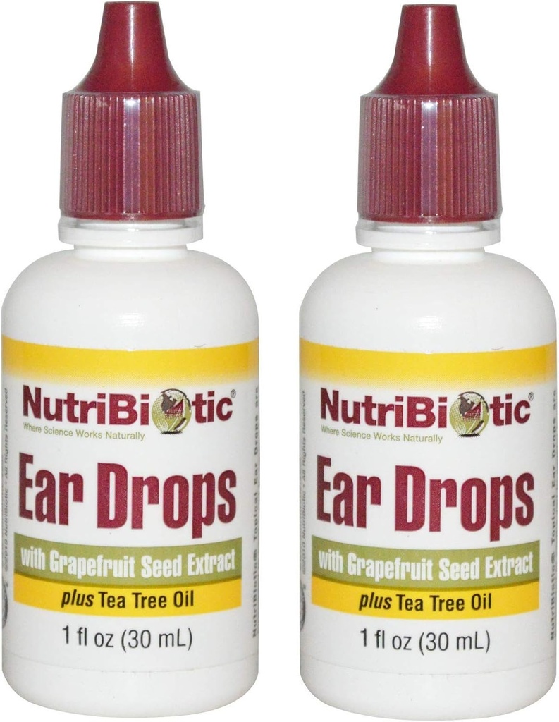 Nutribiotic korvan drops greippisiemenuute ja teepuuöljy (Pack of 2), 1 Oz Each