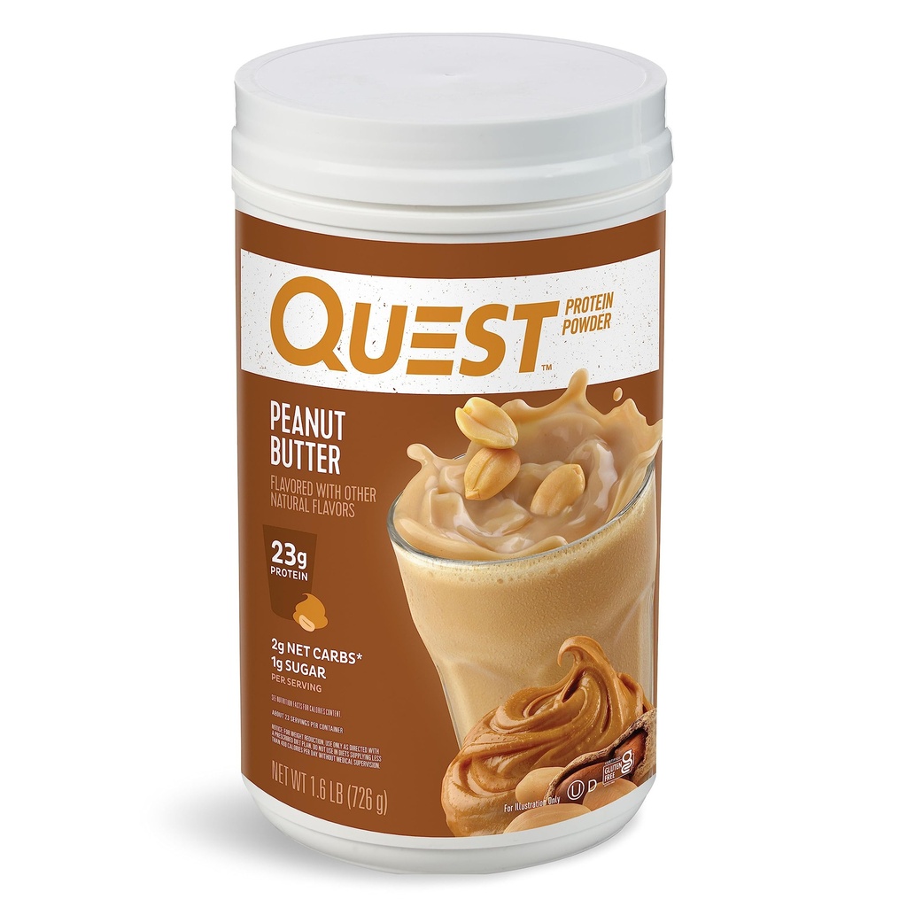 Quest Nutrition Maapähkinävoin proteiinijauhe, 23g proteiinia, 1g sokeria, matala carb, gluteeniton, 1,6 kiloa, 23 tarjoilua