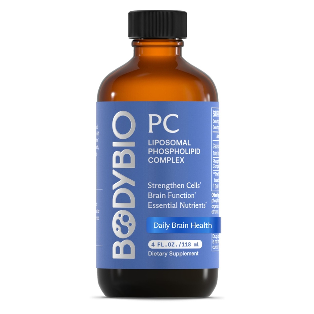 BodyBio PC - Fosfatidylkolin för hjärnhälsa, mental klarhet, kognitiv funktion, cellulär reparation och hälsosam åldrande, fosfolipidkomplext tillskott för Gentle Daily Detox