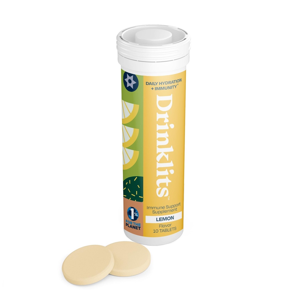 Drinklits Lemon Daily Immuuni tuki tabletit .. 0g Sokeri - C-vitamiini - Elektrolyyttejä - Kasvitieteellinen sekoitus ...