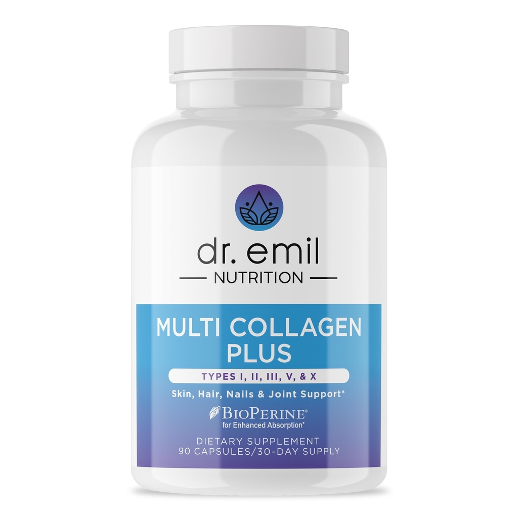 DR. EMIL NUTRITION Women's Multi Collagen Pillerit . Kollageeni lisäravinteet. Tuki hiukset, iho, kynnet ja nivelet. Hydrolysoidut kollageenin lisäravinteet.
