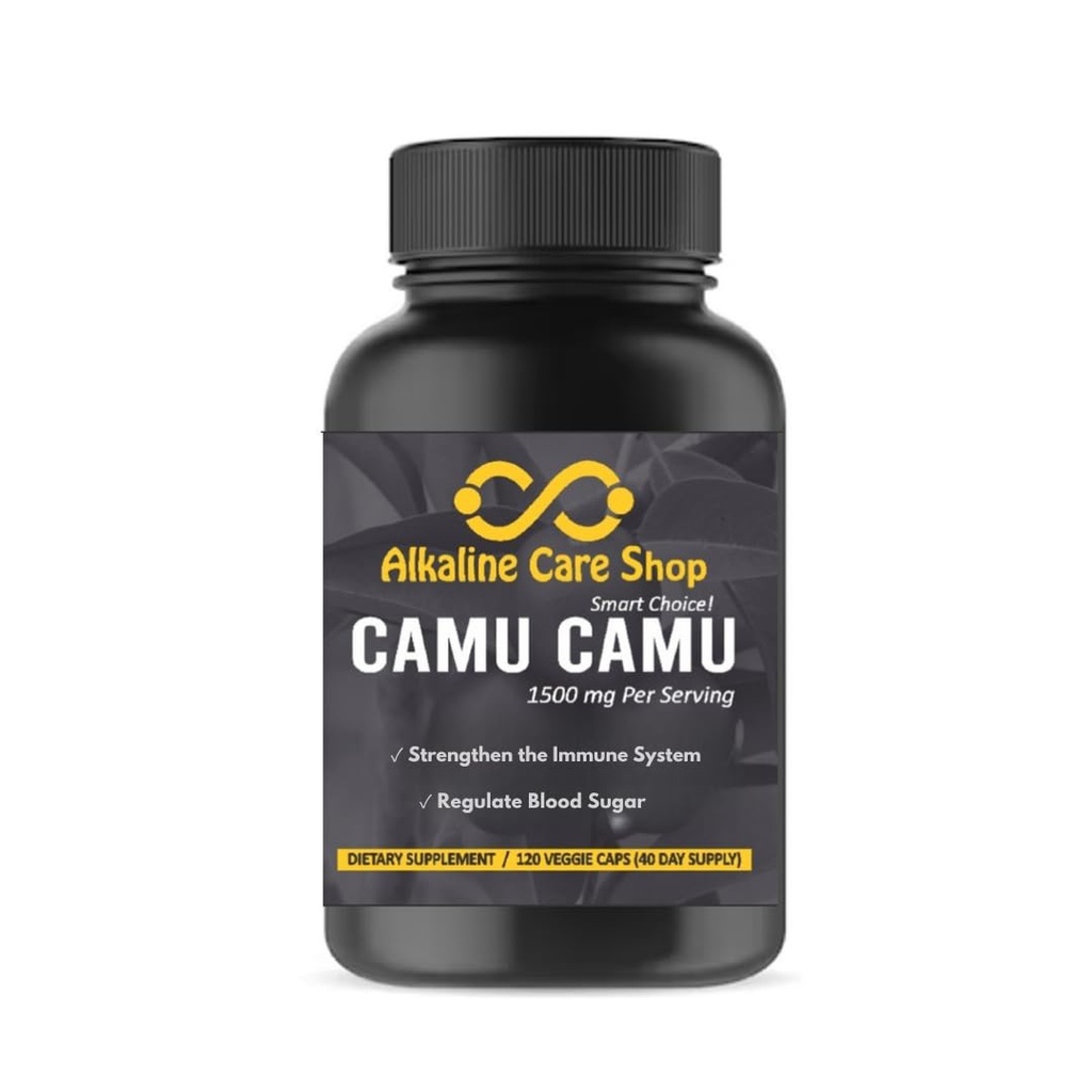 Alkalisk vård | Vitamin C från Camu Camu Capsules,1500mg | 100% naturlig, hel mat, icke-GMO Supplement med Camu Camu Extract | för Immune och Collagen Support (120 Veggie Capsules)