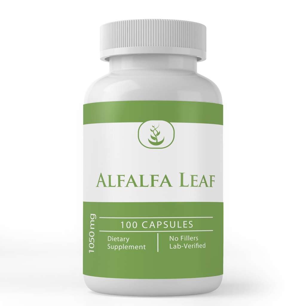 Puhdas alkuperäinen ainesosat Alfalfa Leaf, (100 kapselia) Aina puhdas, ei lisäaineita tai täyteaineita, Lab vahvistettu