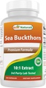 Best Naturals Sea Buckthorn Oil Powder Extract 10:1 500 mg 240 kapselia - ei-GMO, gluteeniton - sisältää luonnollisesti Omega-7 Palmetoleiinihappoa