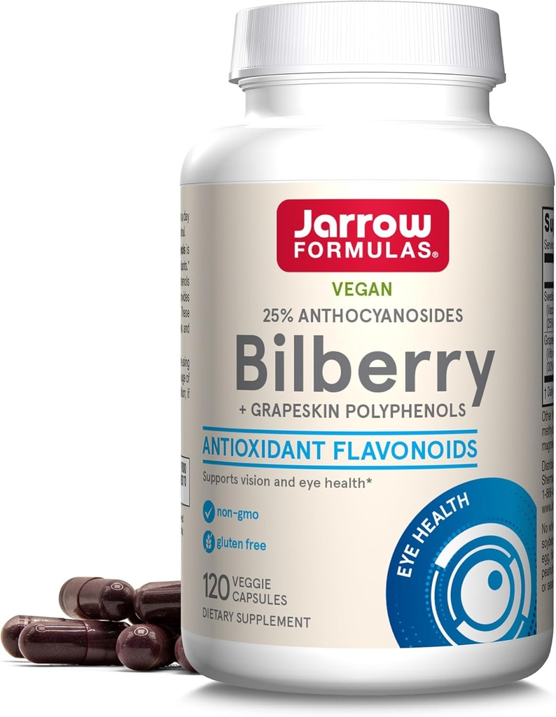 Jaarrow Formula Mustikka & Grapeskin Polyfenolit kapselit - 120 Count - Mustikka täydentää silmät - Antioksidantti täydennysosa - Eye Health - Vegaani - ei GMO