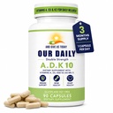 Päivittäinen vites ADK 10 Double Strength (10 000 iu) A1, D3 & K2 (MK7) - Lääkäri Formulated Bone & Immuno System Support Supplement - Gluteeniton, ei-GMO - 90 Kasvissyöjä kapselit