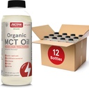 Jaarrow Formula Organic MCT Oil - 16 fl oz - Fast Fuel for Brain & Muscles - Caprylic (C8) + Capric Acid (C10) - Ketogeeninen ruokavalio Friendly Supplement - Unmariored (Pack of 12)