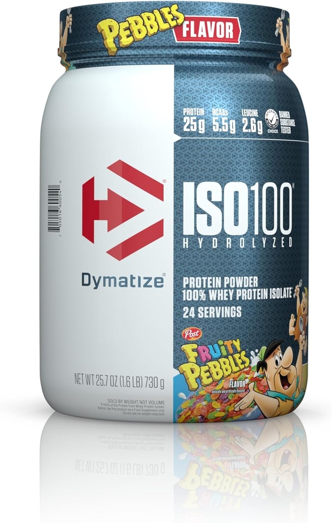 Dymatize ISO100 Hydrolysed 100 Whey Protein Isolate Fruity Pebbles (1.6 Lbs. / 24 Servings)