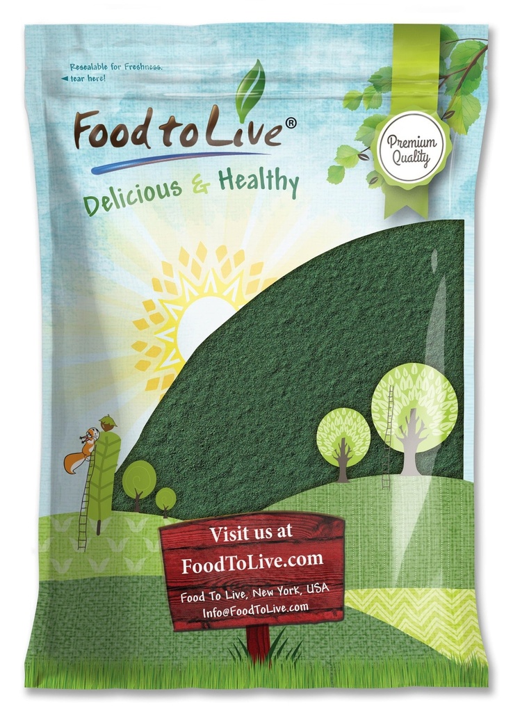 Mat till levande Chlorella Powder, 8 pund - Kosher, Raw Green Algae, Vegan Superfood, Bulk, Pure Vegan Green Protein, Rik i vitaminer och mineraler, Perfekt för drycker, Teas och Smoothies