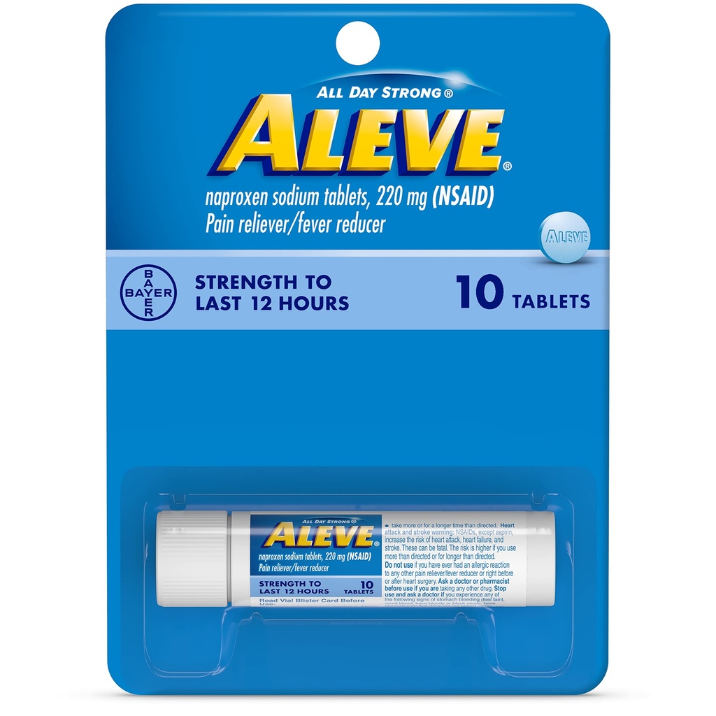 Aleve tabletti Naproxen Natrium 220 mg NSAID Pain Reliever Fever Reduktor, 10