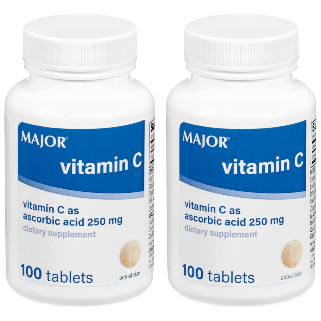 Majuri C-vitamiini 250 mg Askorbiinihappotabletit, 100 CT - 2 tabletin pakkaus