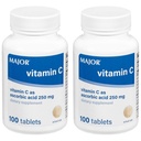 Majuri C-vitamiini 250 mg Askorbiinihappotabletit, 100 CT - 2 tabletin pakkaus
