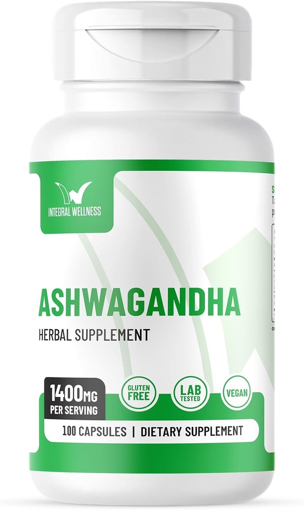 Ashwagandha w/Black Pepper Extract - 1400 mg (100 Caps) 
