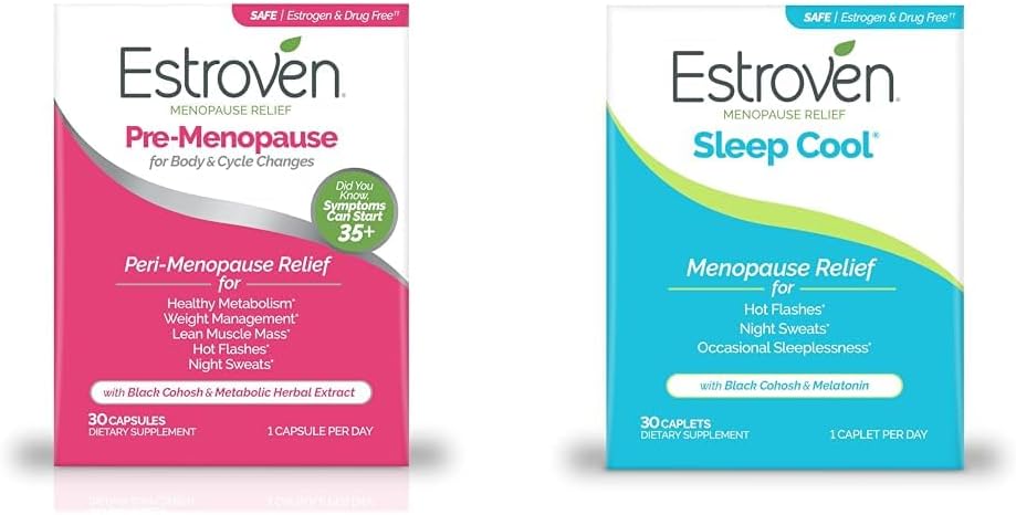 Estroven Menopause Relief Bundle Pre-Menopause 30 Ct ja Sleep Cool 30 Ct
