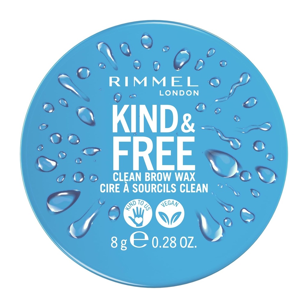 Rimmel London Kind & Free, Clear, Brow Wax, Helppo käyttää, Pitkäkestoinen pito, Ei hiutaleita, Ei jäämiä, Nostetut Brows, 0,28oz