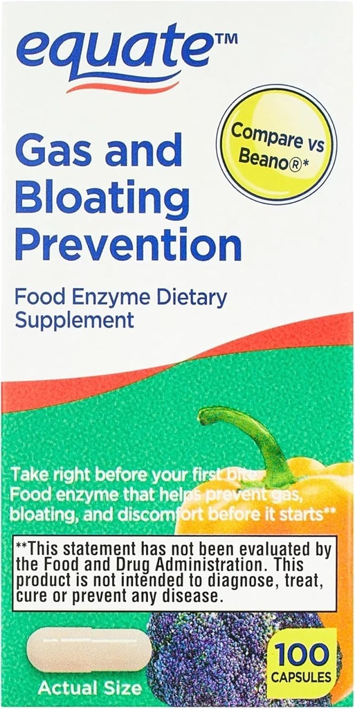 Lika Gas och Bloating Relief Prevention, Food Enzyme Dietary Supplement Capsules 100 Count (Pack of 1)
