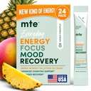 MTE Hälsosamma energidryckspulverpaket | Koffeinfri och sockerfri energi | Boosted Focus and Productivity | 24 Drink Pouches | Paraxanthine Nootropic Supplement