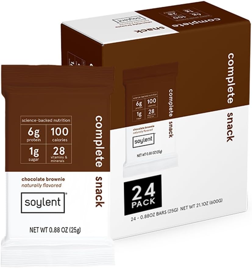 Soylent Snack Mini Protein Bars - Chocolate Brownie, 1g sokeria, proteiinipatukat, gluteeniton, 6g vegaaninen energia - 24