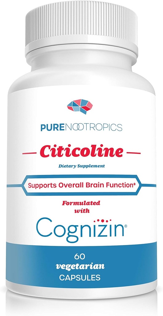 Ren Nootropics - CDP Choline (Citicoline) kapslar 300 mg kapslar | 60 Veg Cap Value Pack | Stöder kognitiv funktion och prestanda, minne, uppmärksamhet och hjärnhälsa | Biotillgänglig kognizin