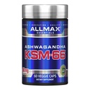 ALLMAX Essentials Ashwagandha KSM-66 (60 Veggie Caps) - Öka muskelstyrka och återhämtning - Icke-GMO, Glutenfri - 30 portioner