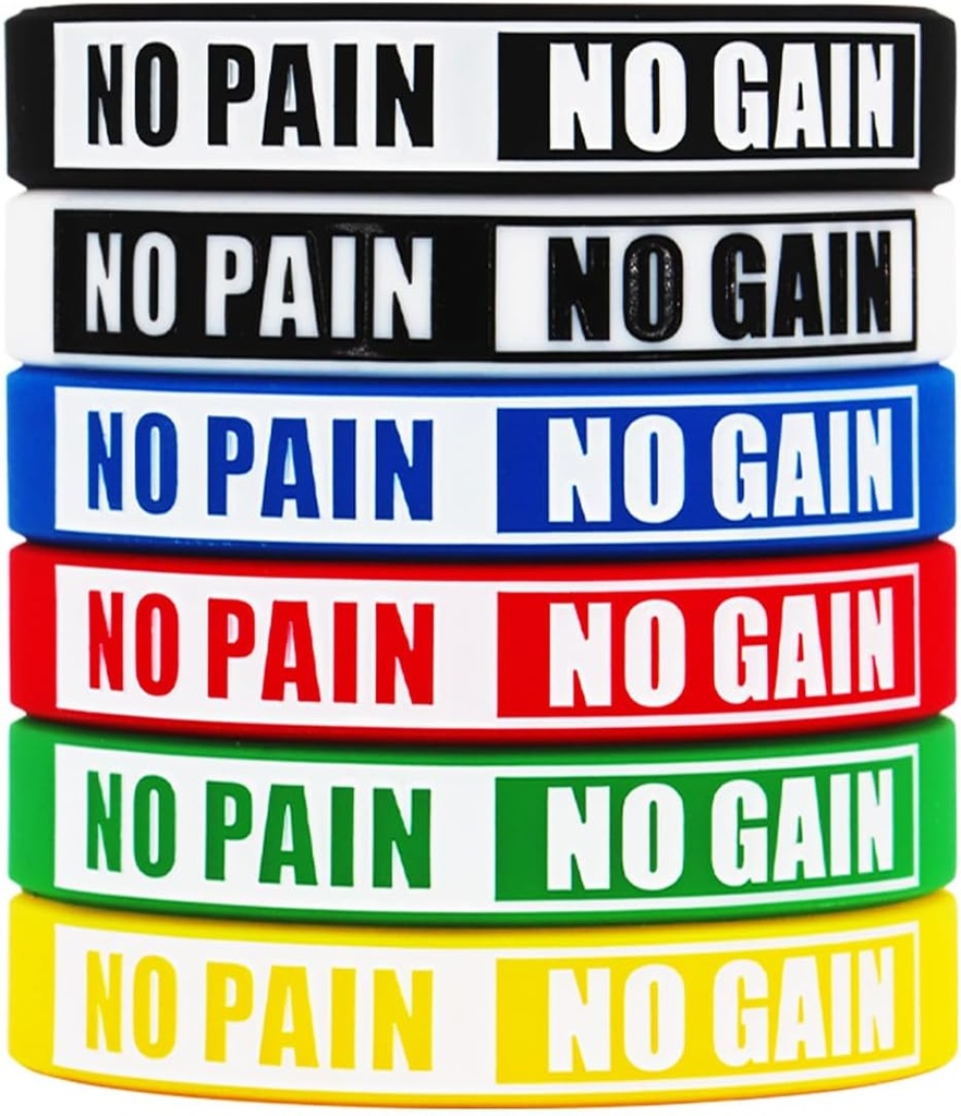 Ei kipua Ei voitto Rannekkeet Motivational Bulk Inspirational Silicone Fitness rannekkeet Stretch Unisex Sport Rannekkeet teini-ikäisille naisille