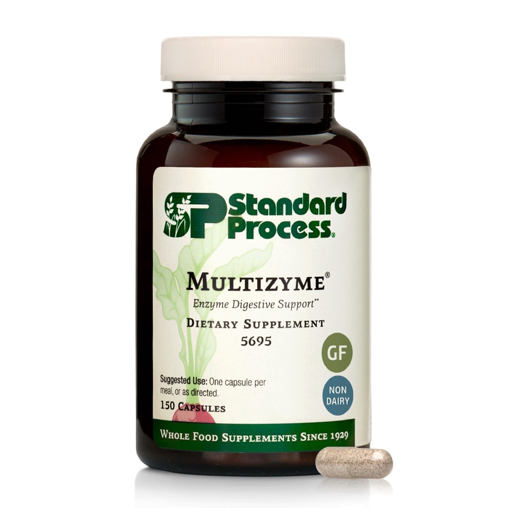 Standard Process Multizyme - Haima Enzyme täydentää tukea Jakautuminen proteiinit, hiilihydraatteja ja rasvat - Ruoansulatuskanavan tuki - Gluteeniton, ei- meijeri & ei- soija - 150 kapselia