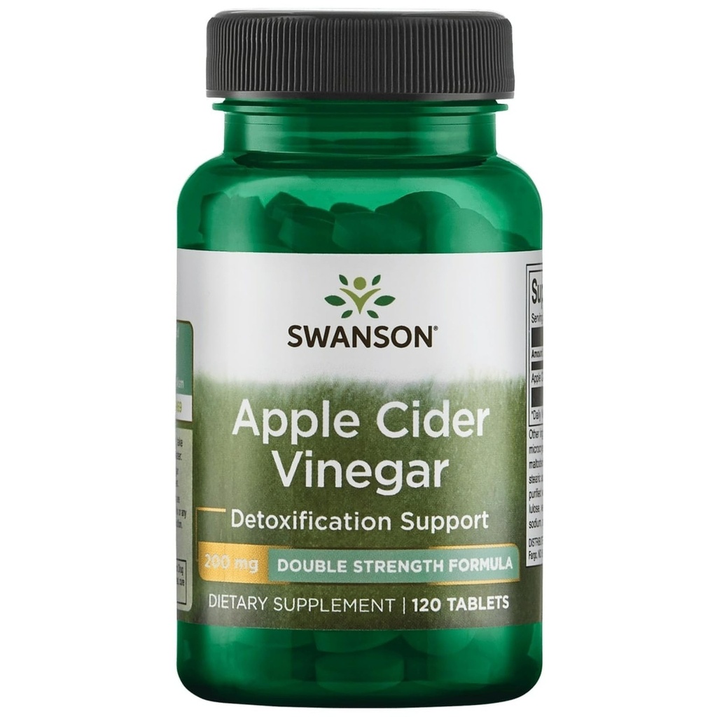 Swanson Double-vahva Apple Siideri Viinietikka 200 Milligramma 120 Tabs