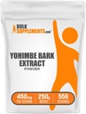 BulkSupplements.com Yohimbe Extract Powder - Yohimbe Bark Extract - Herbal Supplement, Gluten Free, 450mg per Servering, 250g (8,8 oz) (Pack av 1)