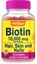 WellYeah High Potency Biotin 10 000 mcg Gummies - för starkare hår, hud och naglar - Vegan-Friendly, glutenfri, icke-GMO och läckra Berry Flavor - 60 Gummies