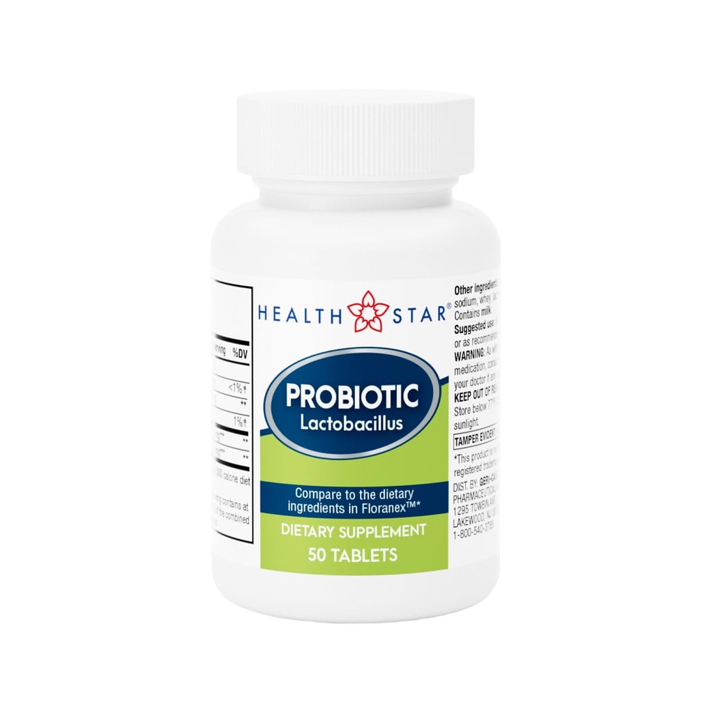 GeriCare Probiootti Lactobacillus, Support Dgestive Health, Ruokavalion lisätabletit, 50