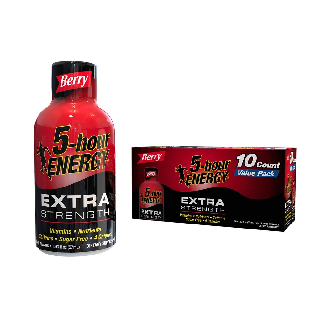5 tunnin ENERGY® Shot, Extra Strength, Berry, 10 pakkaus