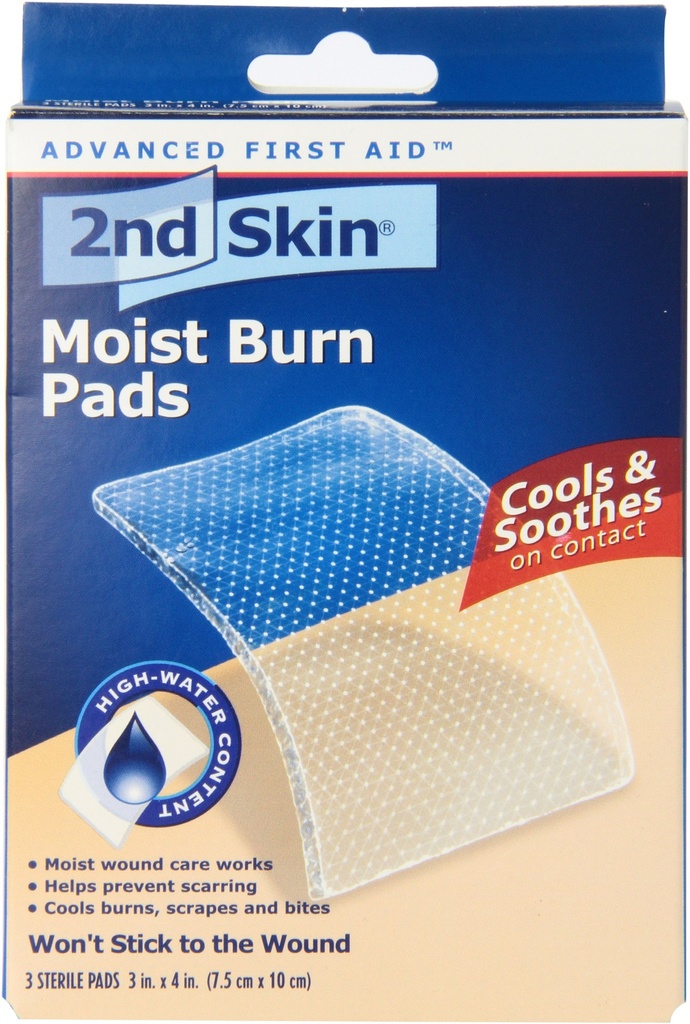 Spenco 2nd Skin Kosteus Burn Pads, Suuri (3 x 4 tuumaa), 3-Count