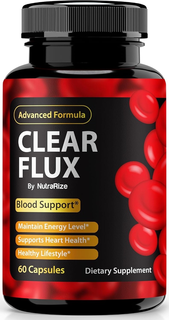 Clear Flux Pills, officiella ClearFlux Capsules, All-Natural Support, Premium Support för att upprätthålla stabila nivåer och hälsosam cirkulation, alla naturliga Clear Flux Health Reviews (60 kapslar)